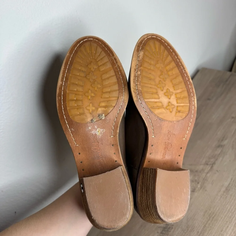 Sam Edelman Palmer Leather Ankle Bootie Size 7 1/2 Brown